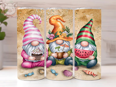 Summer Gnomes 20oz Tumbler Png, Straight & Tapered Tumbler Png, Beach Gnomes Tumbler Png, Digital Download PNG Sublimation Lara' s Designs 