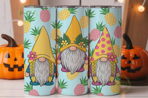 Summer Gnomes 20oz Tumbler Wrap Sublimation PixelChick 