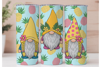 Summer Gnomes 20oz Tumbler Wrap Sublimation PixelChick 