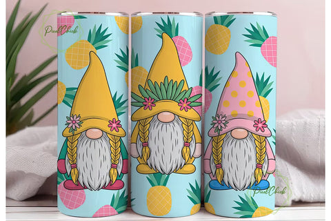 Summer Gnomes 20oz Tumbler Wrap Sublimation PixelChick 