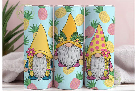 Summer Gnomes 20oz Tumbler Wrap Sublimation PixelChick 