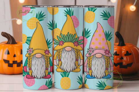 Summer Gnomes 20oz Tumbler Wrap Sublimation PixelChick 