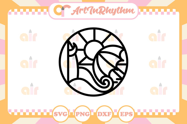 Summer Holiday Line Art Logo Svg SVG Artinrhythm shop 