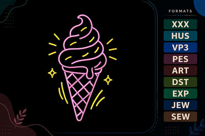 Summer Ice Cream Cone Embroidery Design Embroidery/Applique DESIGNS sg embroidery 