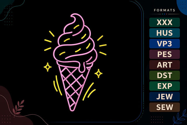 Summer Ice Cream Cone Embroidery Design Embroidery/Applique DESIGNS sg embroidery 