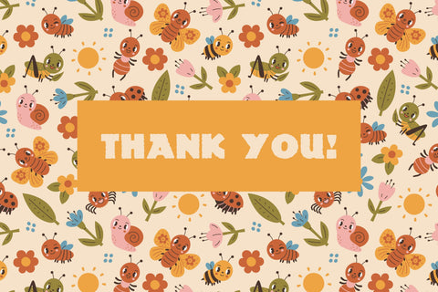 Summer Insects Seamless Pattern Digital Pattern Rin Green 