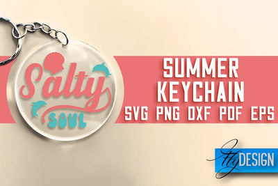 Summer Keychain SVG | Happy Quotes SVG | SVG File SVG Fly Design 