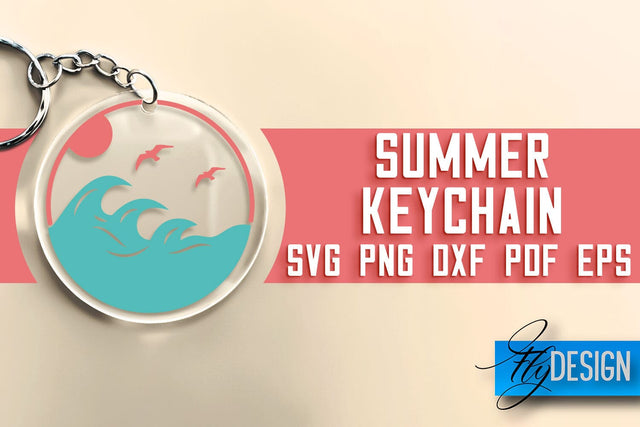 Summer Keychain SVG | Happy Quotes SVG | SVG File SVG Fly Design 