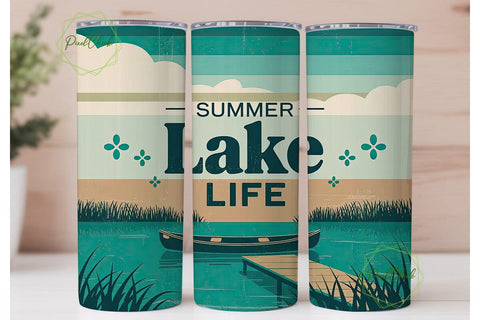 Summer Lake Life 20oz Tumbler Wrap Sublimation PixelChick 