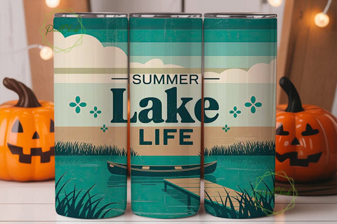 Summer Lake Life 20oz Tumbler Wrap Sublimation PixelChick 