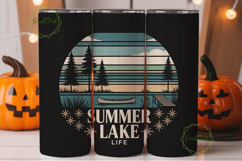 Summer Lake Life 20oz Tumbler Wrap Sublimation PixelChick 