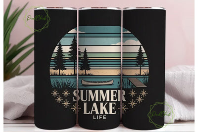 Summer Lake Life 20oz Tumbler Wrap Sublimation PixelChick 