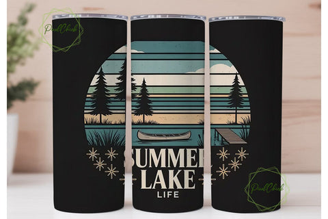 Summer Lake Life 20oz Tumbler Wrap Sublimation PixelChick 