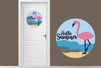 Summer Layered Round Sign Laser cut SVG zafrans studio 