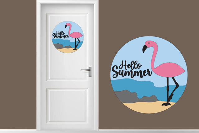 Summer Layered Round Sign Laser cut SVG zafrans studio 