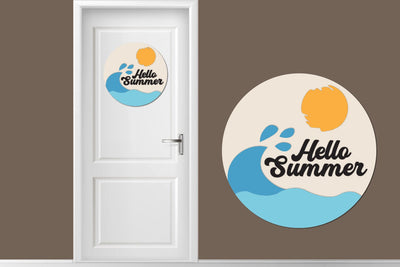 Summer Layered Round Sign Laser cut SVG zafrans studio 