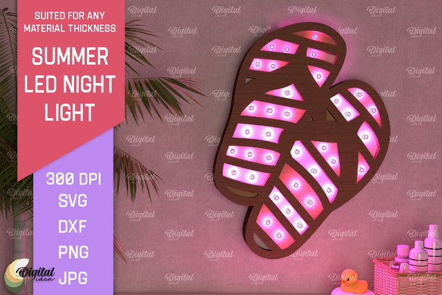 Summer Led Night Light SVG. Laser Cut Night Lamp SVG SVG Evgenyia Guschina 
