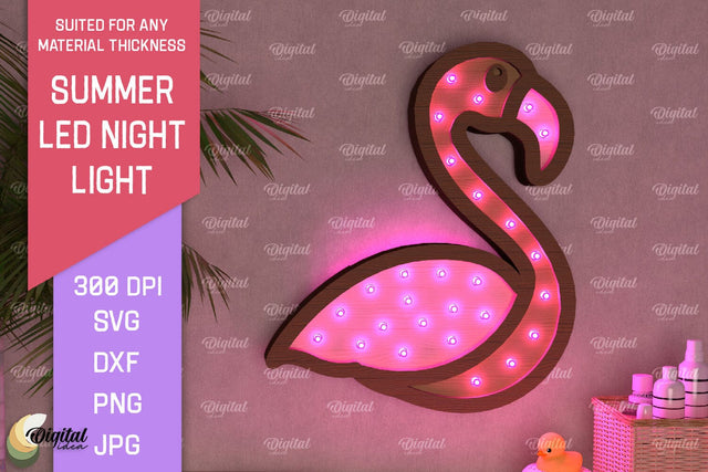 Summer Led Night Light SVG. Laser Cut Night Lamp SVG SVG Evgenyia Guschina 
