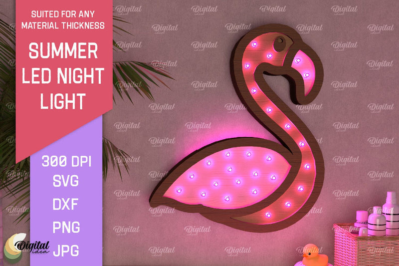 Summer Led Night Light SVG. Laser Cut Night Lamp SVG SVG Evgenyia Guschina 