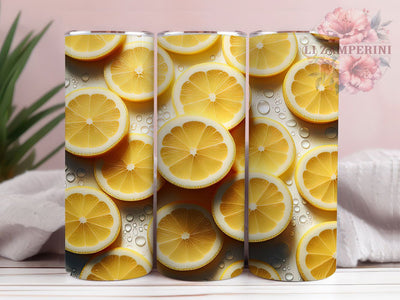Summer Lemon Slices Tumbler Wrap, Seamless Fruit Wrap, Refreshing Lemon Design, Yellow Citrus Tumbler, Summer Vibes Tumbler Wrap, 20oz Seamless Sublimation, Skinny Lemon Tumbler Sublimation Li Zamperini 