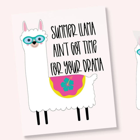 Summer Llama DTF Transfer Physical So Fontsy T-Shirt Iron-On Transfer Shop