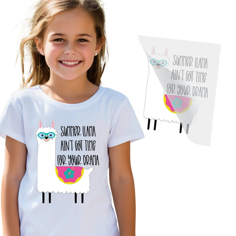 Summer Llama DTF Transfer Physical So Fontsy T-Shirt Iron-On Transfer Shop