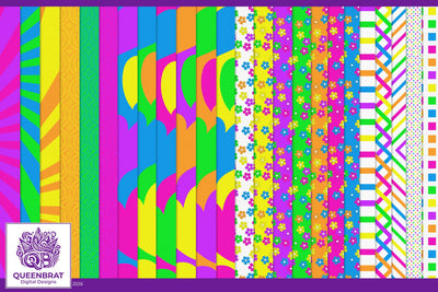 Summer Lovin Papers Digital Pattern QueenBrat Digital Designs 
