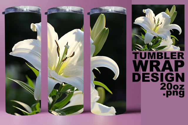 Summer Meadow Floral Tumbler Design - Realistic Sublimation afrosvg 