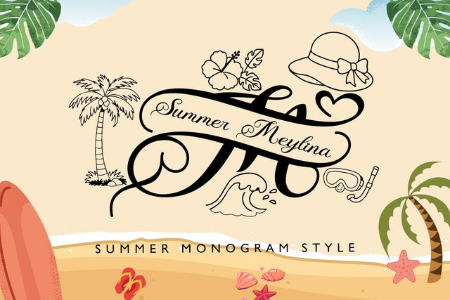 Summer Meylina Monogram Font Prasetya Letter 