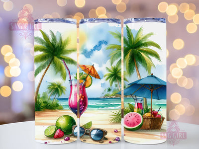 Summer Mojito Cocktail 20oz Tumbler Wrap Sublimation Design, Straight Tapered Tumbler Wrap, Day Drinking Season Tumbler Png, Instant Digital Download Sublimation SvggirlplusArt 
