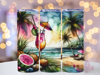 Summer Mojito Cocktail 20oz Tumbler Wrap Sublimation Design, Straight Tapered Tumbler Wrap, Day Drinking Season Tumbler Png, Instant Digital Download Sublimation SvggirlplusArt 