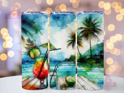 Summer Mojito Cocktail 20oz Tumbler Wrap Sublimation Design, Straight Tapered Tumbler Wrap, Day Drinking Season Tumbler Png, Instant Digital Download Sublimation SvggirlplusArt 