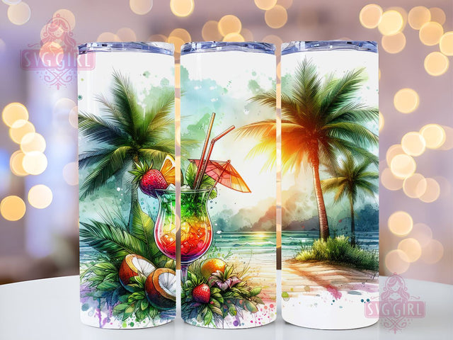 Summer Mojito Cocktail 20oz Tumbler Wrap Sublimation Design, Straight Tapered Tumbler Wrap, Day Drinking Season Tumbler Png, Instant Digital Download Sublimation SvggirlplusArt 