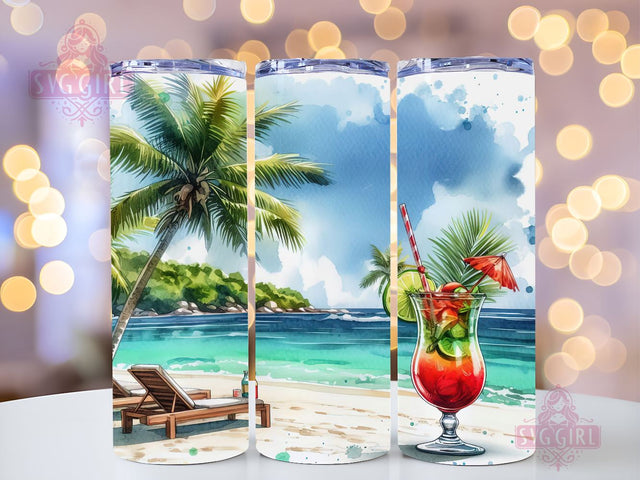 Summer Mojito Cocktail 20oz Tumbler Wrap Sublimation Design, Straight Tapered Tumbler Wrap, Day Drinking Season Tumbler Png, Instant Digital Download Sublimation SvggirlplusArt 