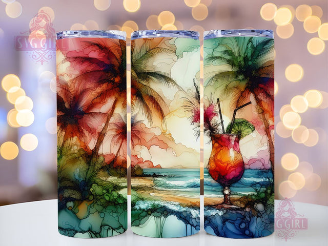 Summer Mojito Cocktail 20oz Tumbler Wrap Sublimation Design, Straight Tapered Tumbler Wrap, Day Drinking Season Tumbler Png, Instant Digital Download Sublimation SvggirlplusArt 