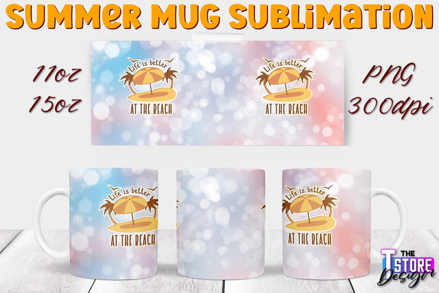 Summer Mug Sublimation | 11 Oz 15 Oz Mug Sublimation | PNG File Sublimation The T Store Design 