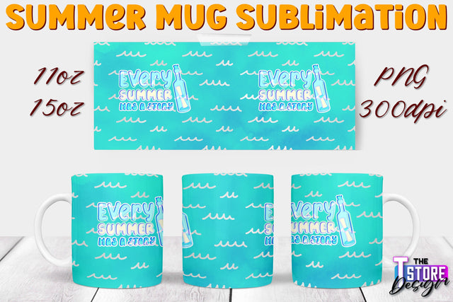 Summer Mug Sublimation | 11 Oz 15 Oz Mug Sublimation | PNG File Sublimation The T Store Design 