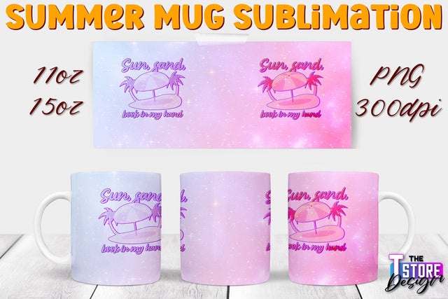 Summer Mug Sublimation | 11 Oz 15 Oz Mug Sublimation | PNG File Sublimation The T Store Design 