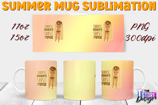 Summer Mug Sublimation | 11 Oz 15 Oz Mug Sublimation | PNG File Sublimation The T Store Design 