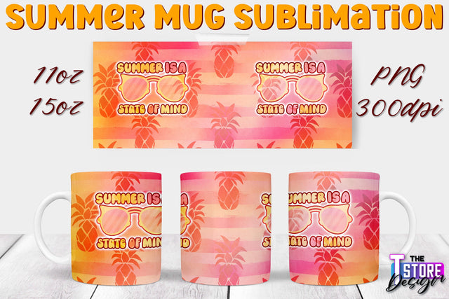 Summer Mug Sublimation | 11 Oz 15 Oz Mug Sublimation | PNG File Sublimation The T Store Design 