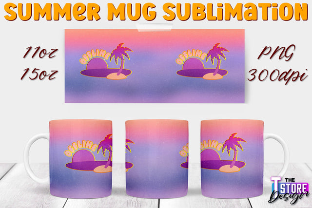 Summer Mug Sublimation | 11 Oz 15 Oz Mug Sublimation | PNG File Sublimation The T Store Design 