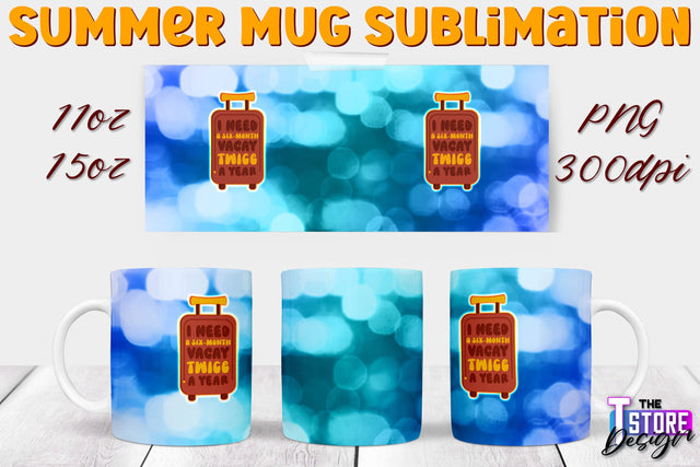 Summer Mug Sublimation | 11 Oz 15 Oz Mug Sublimation | PNG File Sublimation The T Store Design 