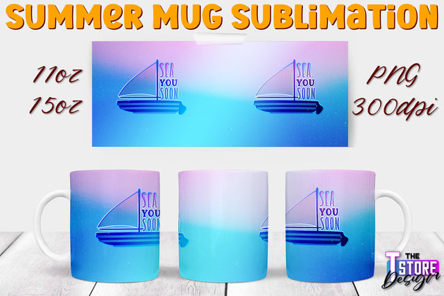 Summer Mug Sublimation | 11 Oz 15 Oz Mug Sublimation | PNG File Sublimation The T Store Design 