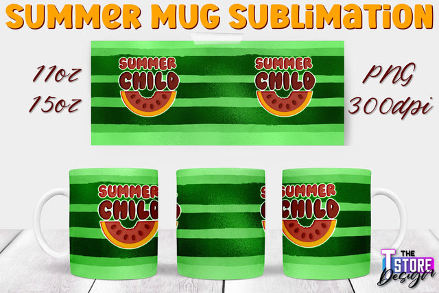 Summer Mug Sublimation | 11 Oz 15 Oz Mug Sublimation | PNG File Sublimation The T Store Design 