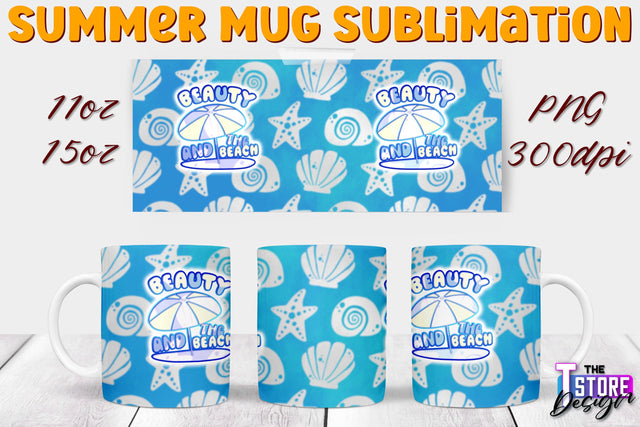 Summer Mug Sublimation | 11 Oz 15 Oz Mug Sublimation | PNG File Sublimation The T Store Design 
