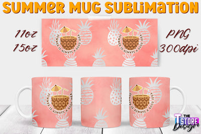 Summer Mug Sublimation | 11 Oz 15 Oz Mug Sublimation | PNG File Sublimation The T Store Design 