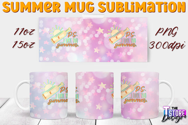 Summer Mug Sublimation | 11 Oz 15 Oz Mug Sublimation | PNG File Sublimation The T Store Design 
