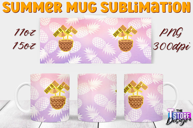 Summer Mug Sublimation | 11 Oz 15 Oz Mug Sublimation | PNG File Sublimation The T Store Design 