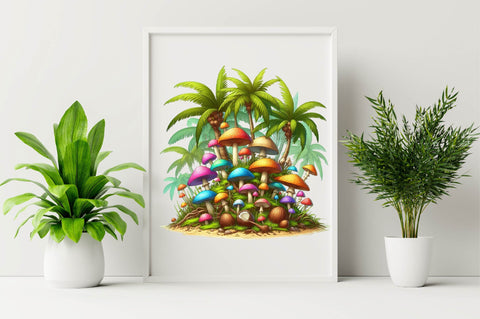 Summer Mushroom's Sublimation Clipart Bundle Sublimation SVGArt 