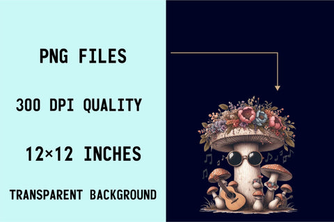 Summer Mushroom's Sublimation Clipart Bundle Sublimation SVGArt 